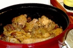 Coq au vin jaune et aux morilles